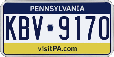 PA license plate KBV9170