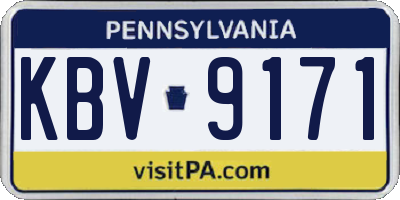 PA license plate KBV9171