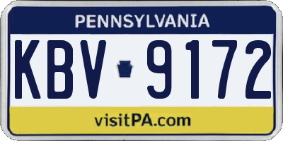 PA license plate KBV9172