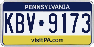PA license plate KBV9173