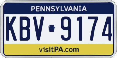 PA license plate KBV9174