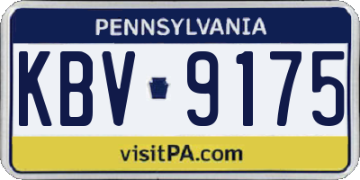 PA license plate KBV9175