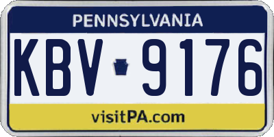 PA license plate KBV9176