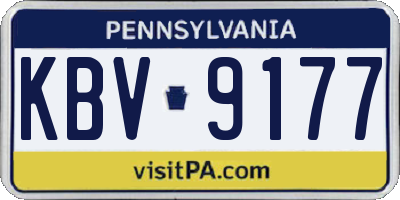 PA license plate KBV9177