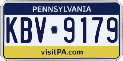 PA license plate KBV9179