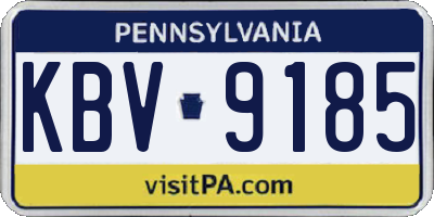 PA license plate KBV9185