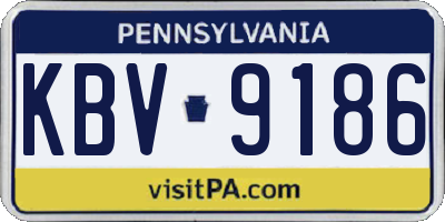 PA license plate KBV9186
