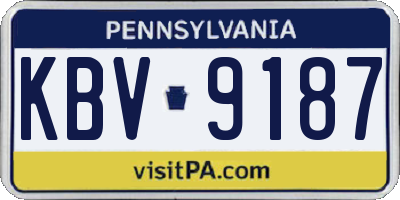 PA license plate KBV9187