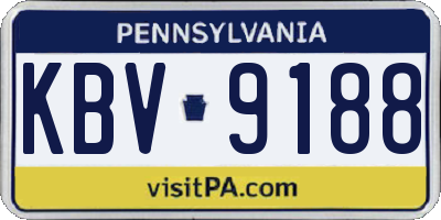 PA license plate KBV9188