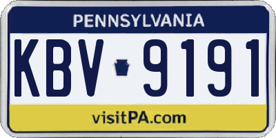 PA license plate KBV9191