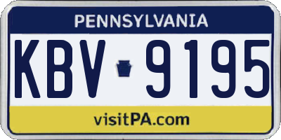 PA license plate KBV9195