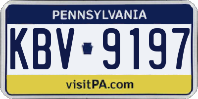 PA license plate KBV9197