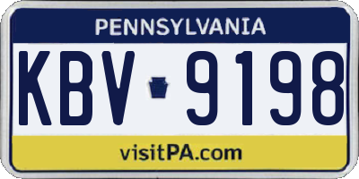 PA license plate KBV9198