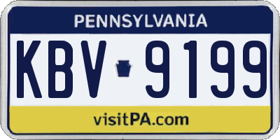 PA license plate KBV9199