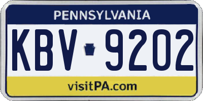 PA license plate KBV9202