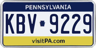 PA license plate KBV9229