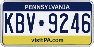PA license plate KBV9246