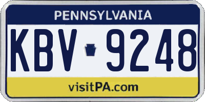 PA license plate KBV9248