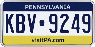 PA license plate KBV9249