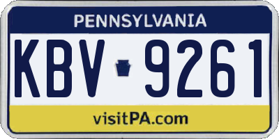 PA license plate KBV9261