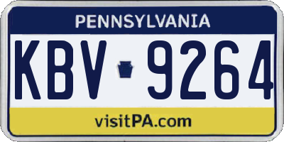 PA license plate KBV9264