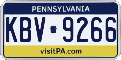PA license plate KBV9266