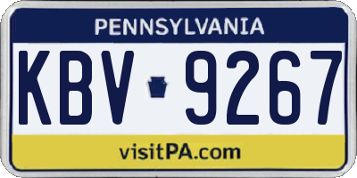 PA license plate KBV9267