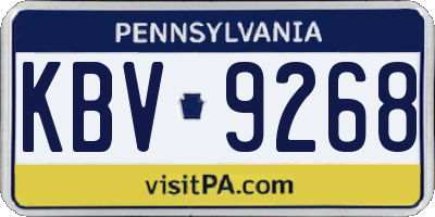 PA license plate KBV9268