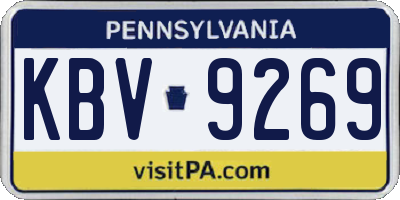 PA license plate KBV9269