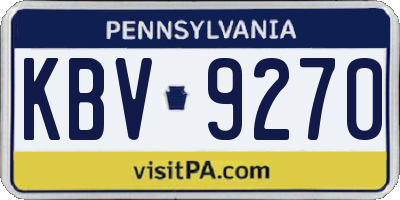 PA license plate KBV9270