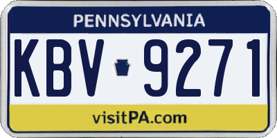 PA license plate KBV9271