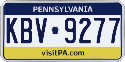 PA license plate KBV9277