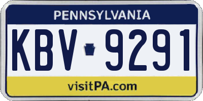 PA license plate KBV9291