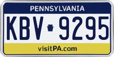 PA license plate KBV9295