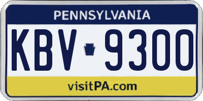 PA license plate KBV9300