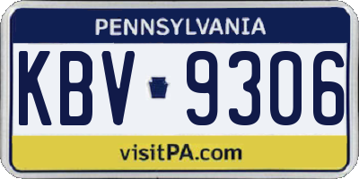 PA license plate KBV9306