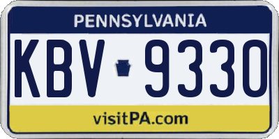 PA license plate KBV9330