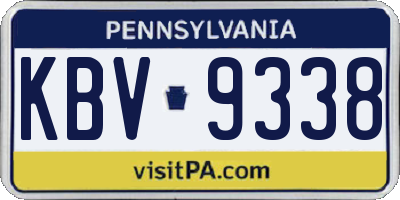 PA license plate KBV9338