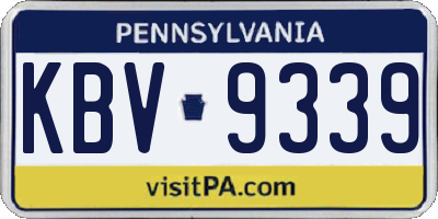 PA license plate KBV9339