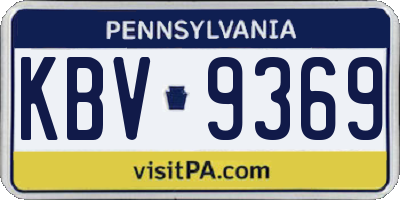 PA license plate KBV9369