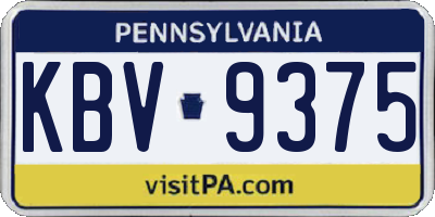 PA license plate KBV9375