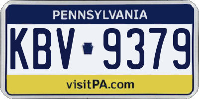 PA license plate KBV9379