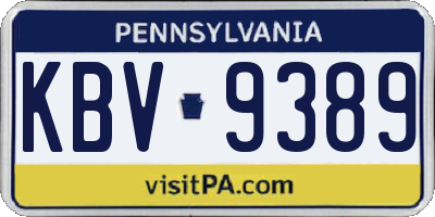 PA license plate KBV9389