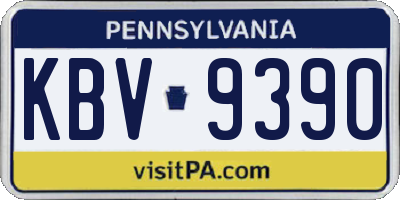 PA license plate KBV9390