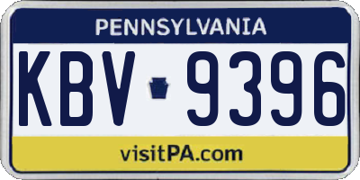PA license plate KBV9396