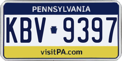 PA license plate KBV9397
