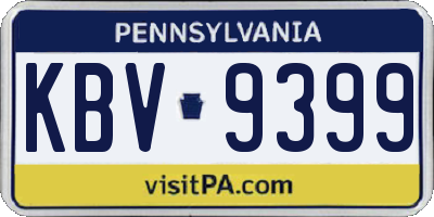 PA license plate KBV9399