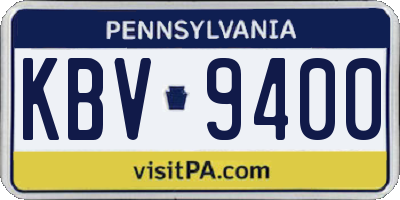 PA license plate KBV9400
