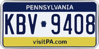 PA license plate KBV9408