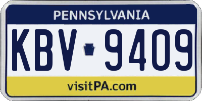 PA license plate KBV9409